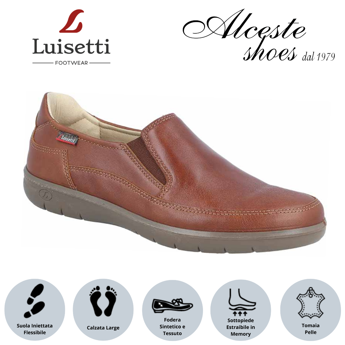 Mocassino Uomo "Luisetti" Art. 32302 in Pelle Cognac Alceste Shoes 7 1