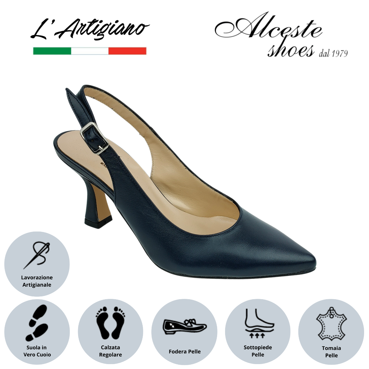 Chanel "L'Artigiano" Art. 422 in Pelle Blu Alceste Shoes 5 1